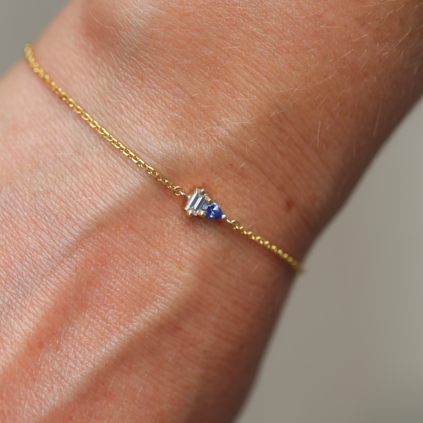 Lyra Blue Sapphire & Lab Diamond Bracelet - 9ct Gold