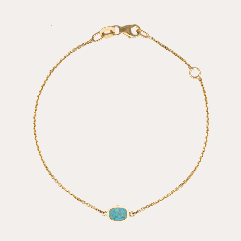 Tiny Scarab Bracelet Turquoise