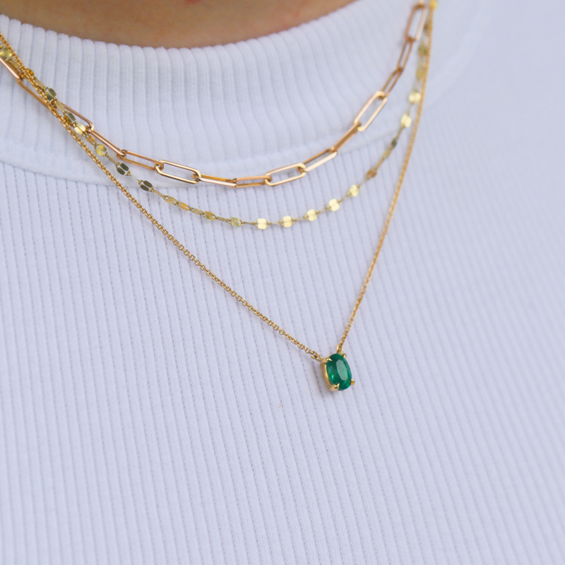 Roxy with Oval Zambian Emerald - 18ct Gold