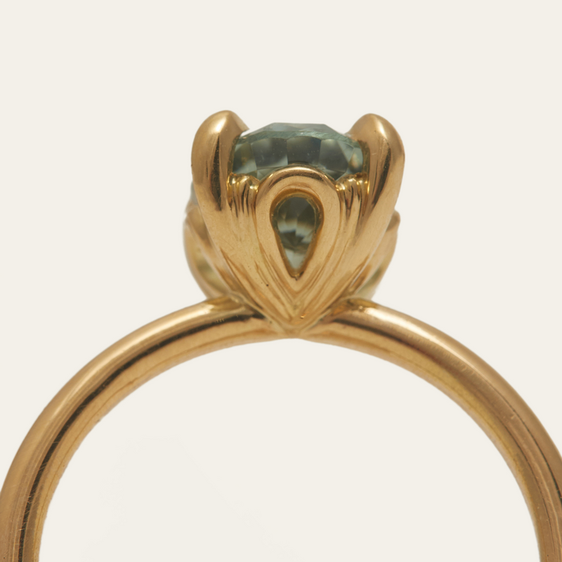 Ocean with Oval Teal Sapphire - 18ct Gold