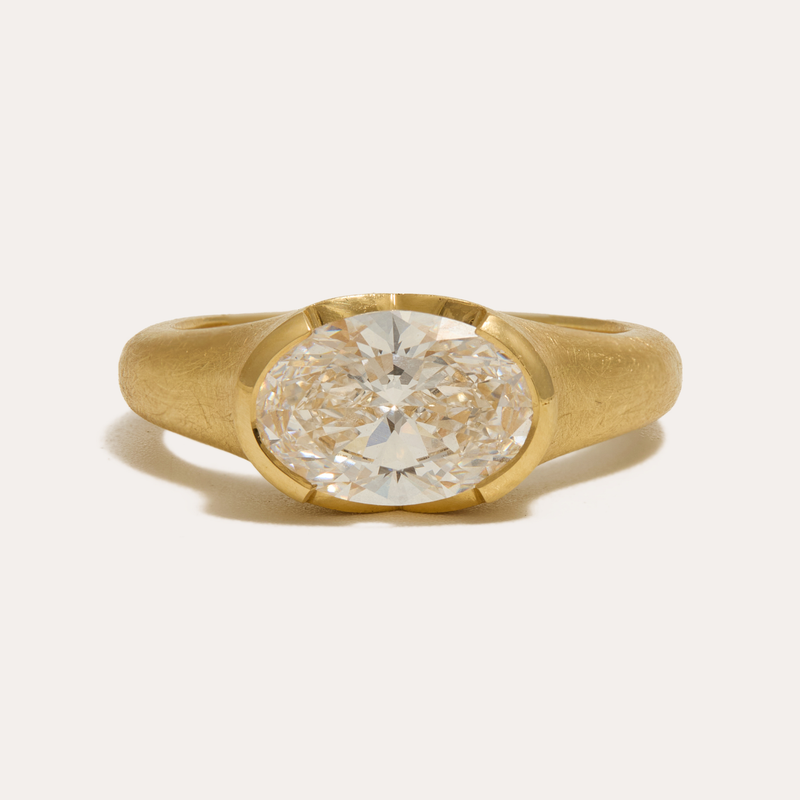 Celeste with Lab Oval Diamond