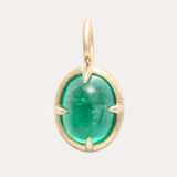 Oracle Pendant with Oval Cabochon Emerald