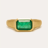Nico Ring with Emerald Cut Zambian Emerald