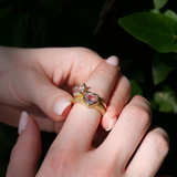 Nico Ring with Heart Shape Pink Sapphire - 18ct Gold