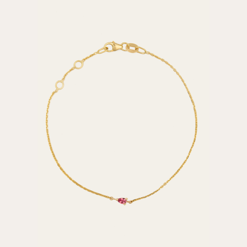 Eos Pear Shape Pink Sapphire Bracelet - 9ct Gold