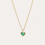 Emerald Heart Necklace - 18ct Gold