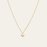 Puffy Heart Necklace - 9ct Gold