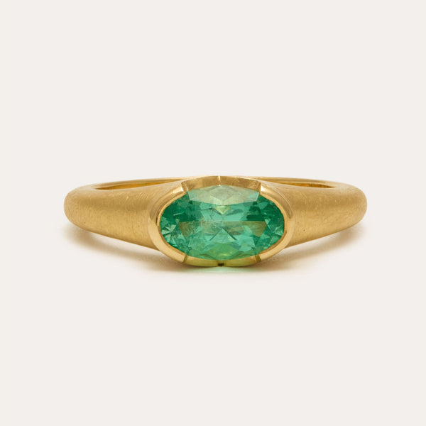 Celeste Ring with Oval Emerald