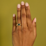 Nico Ring with Emerald Cut Green Sapphire