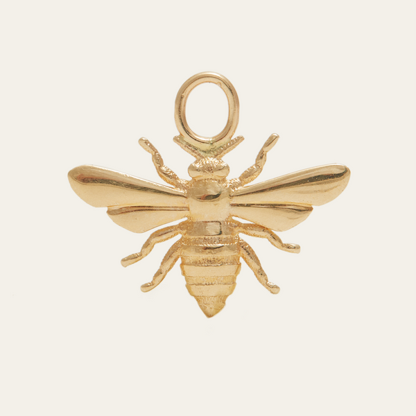 Honey Bee Drop Charm - 9ct Gold