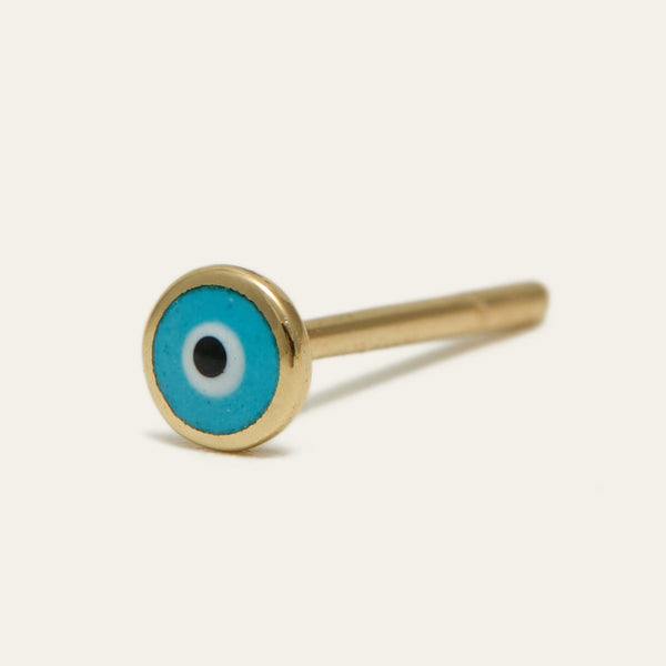 Tiny Evil Eye Stud - 14ct Gold