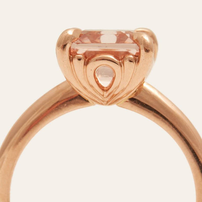 Peaches with Asscher Cut Morganite - 18ct Rose Gold