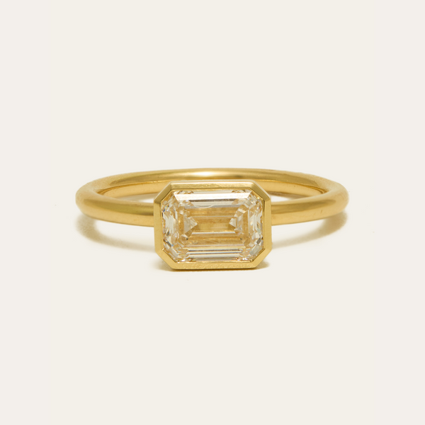 Bobbi with Lab Emerald Cut Diamond - 18ct Gold