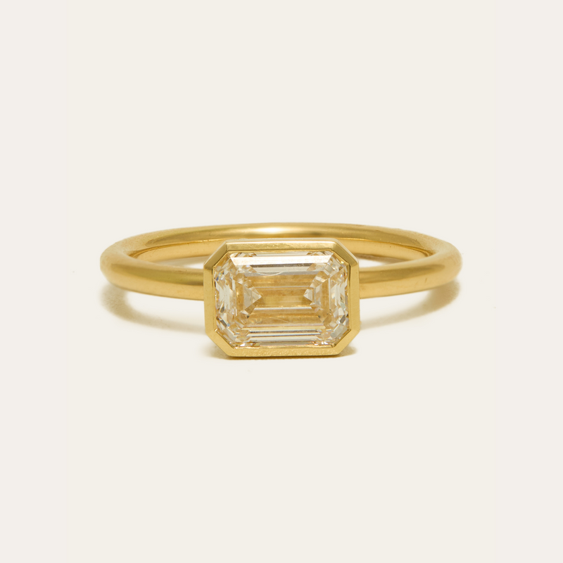 Bobbi with Lab Emerald Cut Diamond - 18ct Gold