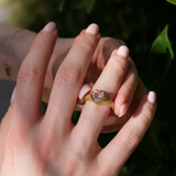 Nico Ring with Heart Shape Pink Sapphire - 18ct Gold