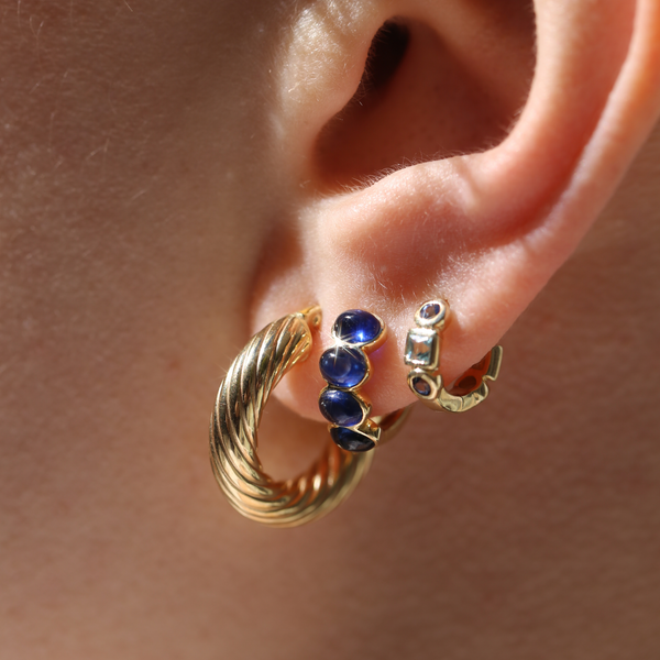 Super Twist Tube Hoops Extra Small - 9ct Gold