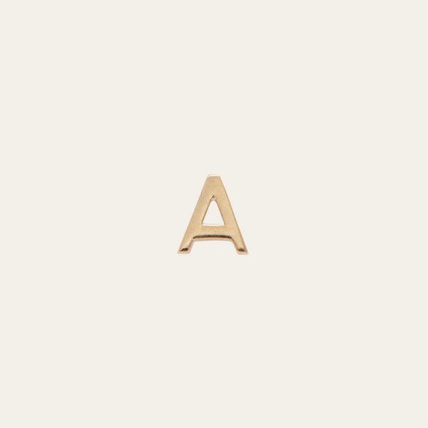 Tiny Letter Stud - 14ct Gold