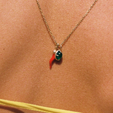 Oracle Pendant with Oval Cabochon Emerald