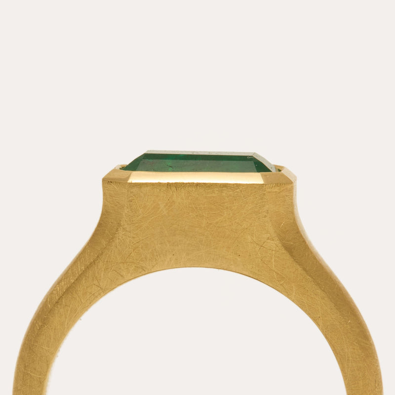 Nico Ring with Emerald Cut Zambian Emerald