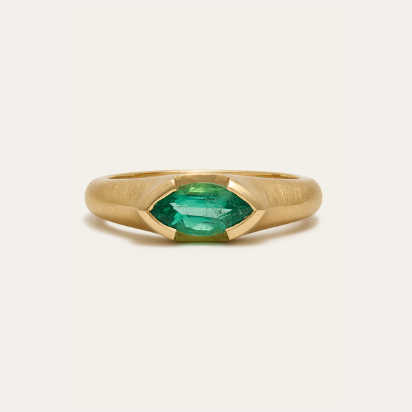 Athena with Marquise Zambian Emerald - 18ct Gold