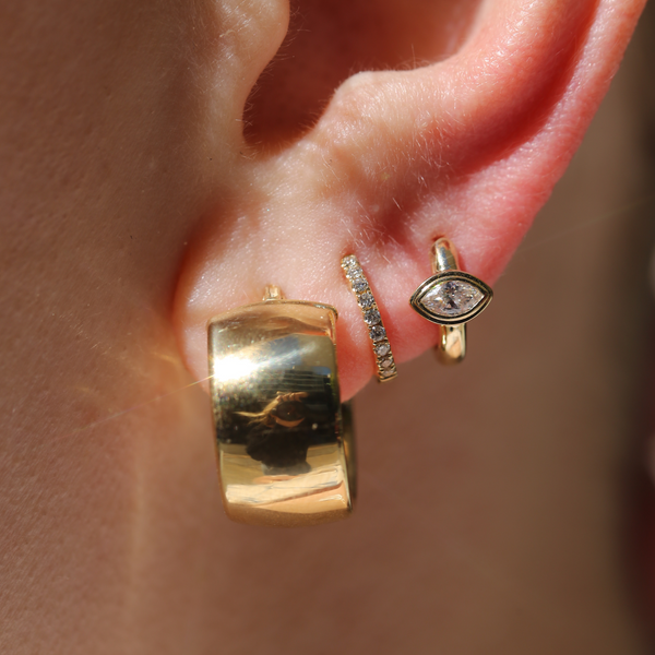 Super Wide Tube Hoops Extra Small - 9ct Gold