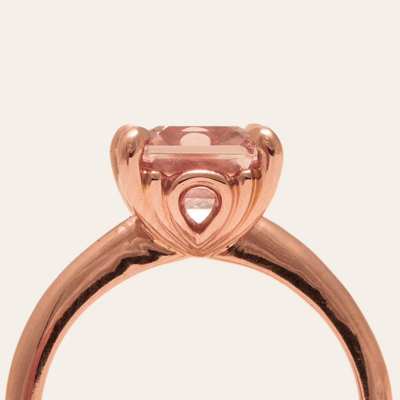 Peaches with Asscher Cut Morganite - 18ct Rose Gold