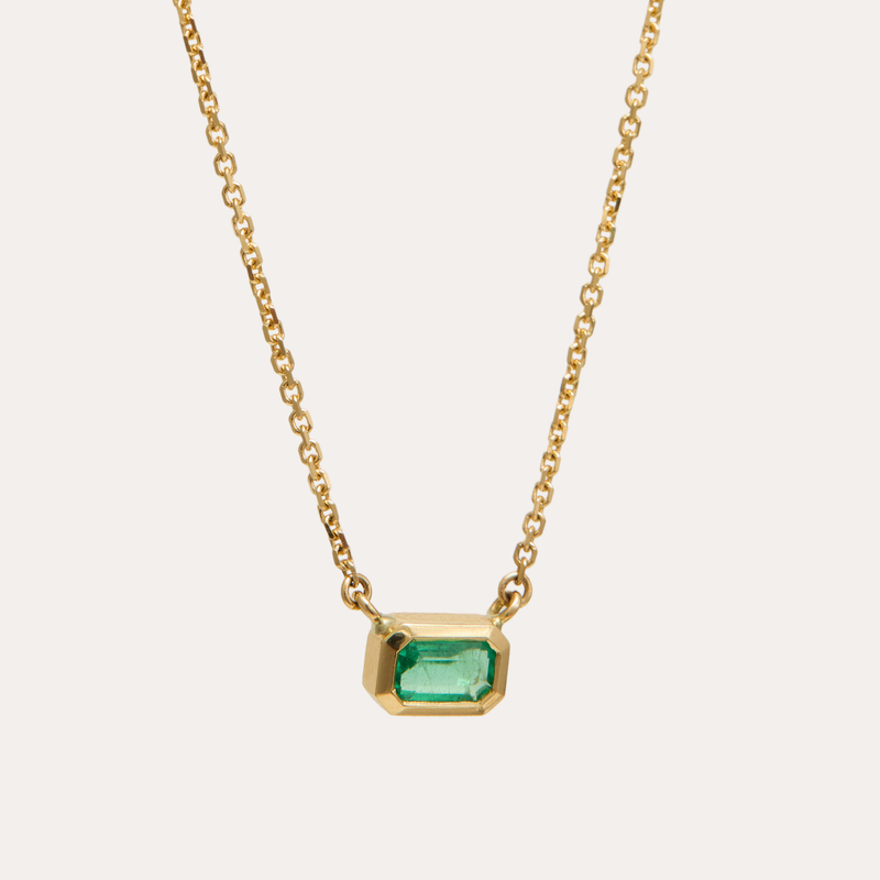 Sol Emerald Cut Emerald Necklace