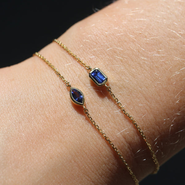 Sol Emerald Cut Blue Sapphire Bracelet