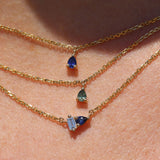Eos Pear Shape Green Sapphire Necklace