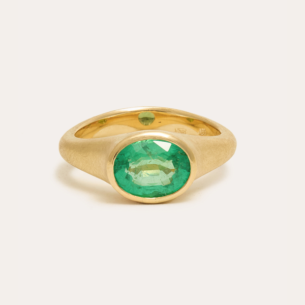 Nico with Oval Zambian Emerald - 18ct Gold