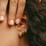 Solo Marquise Huggie Emerald