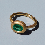 Palazzo Ring with Zambian Emerald