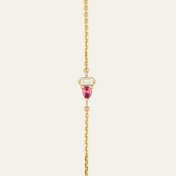 Lyra Pink Sapphire & Lab Diamond Bracelet - 9ct Gold