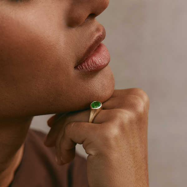 Nico with Oval Zambian Emerald - 18ct Gold