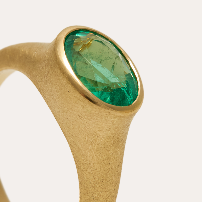 Nico with Oval Zambian Emerald - 18ct Gold