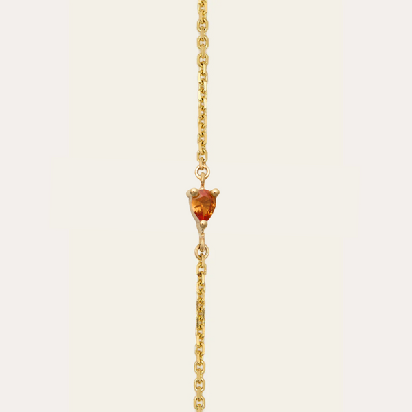 Eos Pear Shape Peach Sapphire Bracelet - 9ct Gold