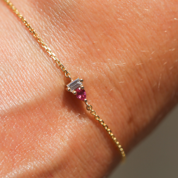 Lyra Pink Sapphire & Lab Diamond Bracelet - 9ct Gold