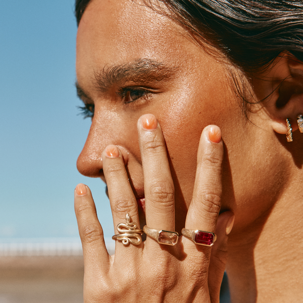 Nico Ring with Bi Colour Pink Tourmaline