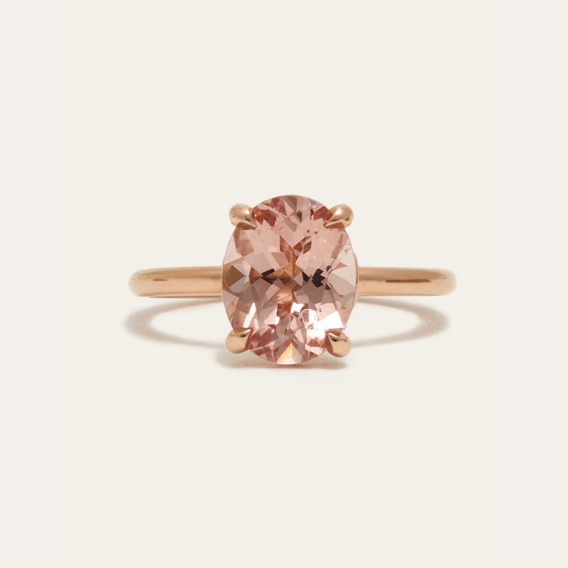 Fleur with Oval Morganite - 18ct Rose Gold