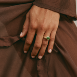 Nico with Oval Zambian Emerald - 18ct Gold
