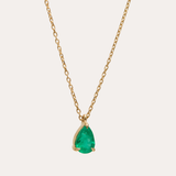 Asteria Pear Emerald Necklace