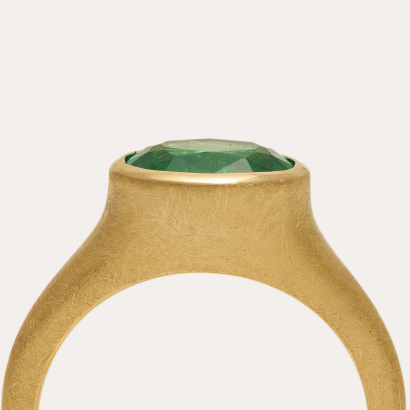Nico with Oval Zambian Emerald - 18ct Gold