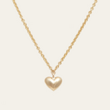 Puffy Heart Necklace - 9ct Gold