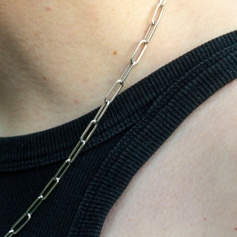 Paperclip Chain Necklace - Silver