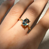 Ocean with Oval Teal Sapphire - 18ct Gold