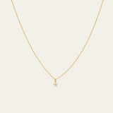 Tiny Pave Diamond Star Necklace - 9ct Gold