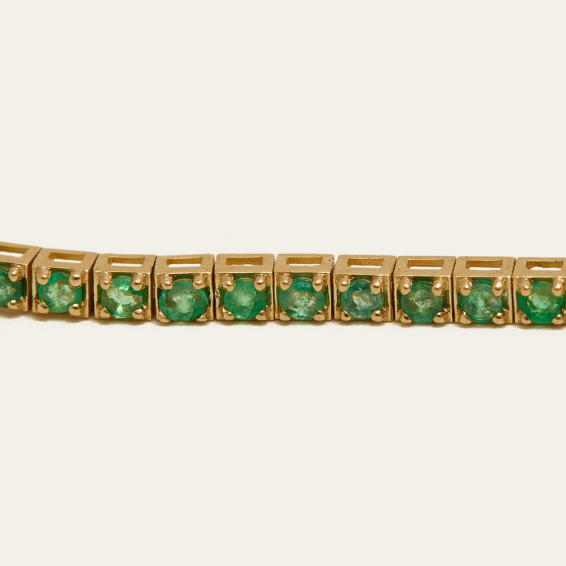 Emerald Spirit Tennis Bracelet - 14ct Gold