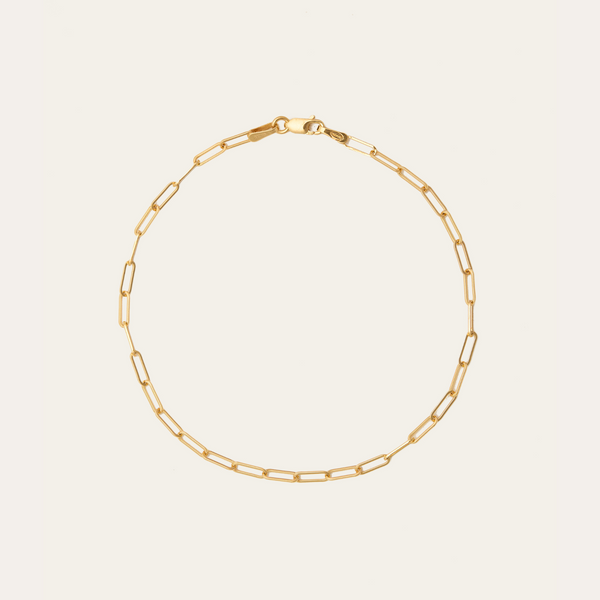 Petite Paperclip Bracelet - 9ct Gold