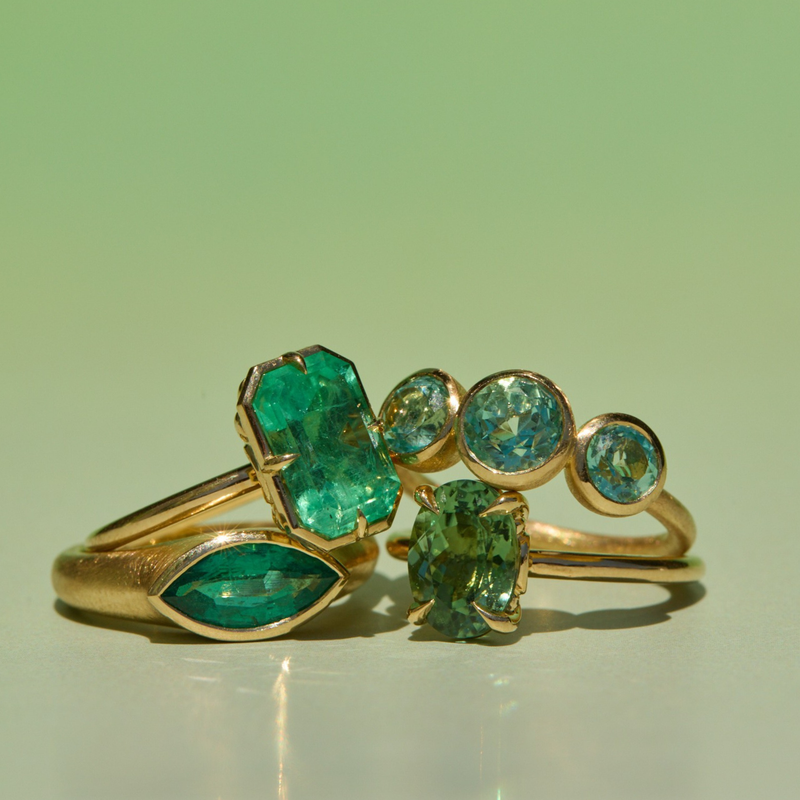 Zia Ring with Russian Emerald