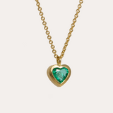 Emerald Heart Necklace - 18ct Gold